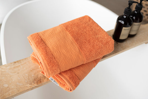 Handdoek biologisch katoen Terracotta